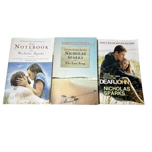 Nicholas Sparks Books Lot 3 Books Romance Novels Last Song, Notebook, Dear John